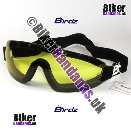 Front view of Birdz Eyewear Wing Neoprene Visor Goggles - Black / Yellow