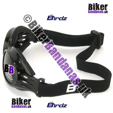 Side view of Birdz Eyewear Ostrich Folding Goggles - Black / Smoke
