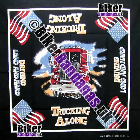 Trucking Along Driving Long and Hard Square Cotton Bandana Neckerchief