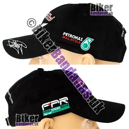 Left and Right Side view of Carl Fogarty Foggy Eyes and Signature embroidered Baseball Cap