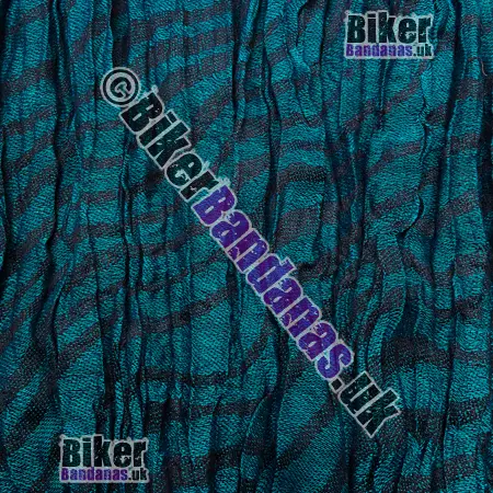 Fabric view of Teal and Black Zebra Stripes Medium Weight Woven Long Scarf