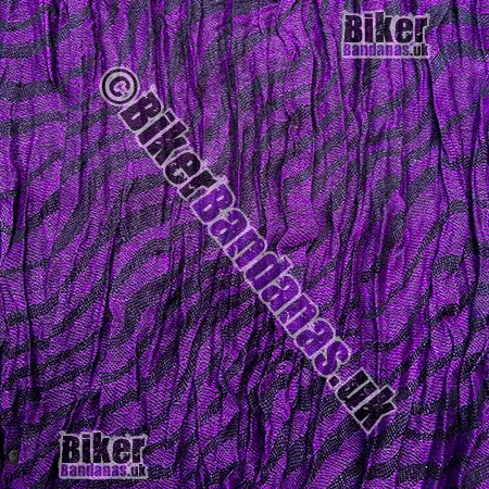 Fabric view of Purple with Black Zebra Stripes Medium Weight Woven Long Scarf