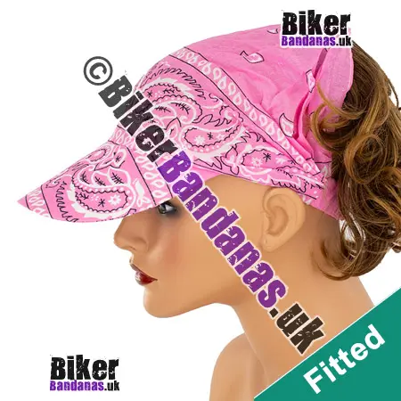 Pink Paisley Cotton 2-in-1 Bandana Headband Visor