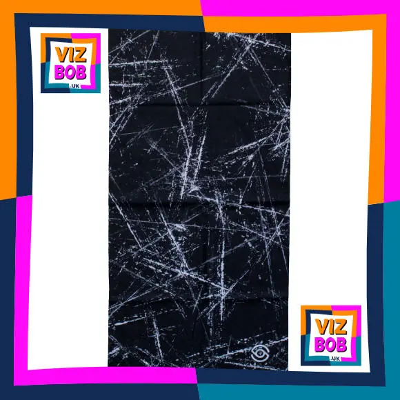 Fabric view of Black Cracked Ice Neck Tube Bandana / Multifunctional Headwear / Neck Warmer
