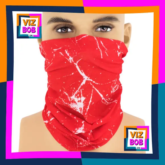 Red Cracked Ice Neck Tube Bandana / Multifunctional Headwear / Neck Warmer