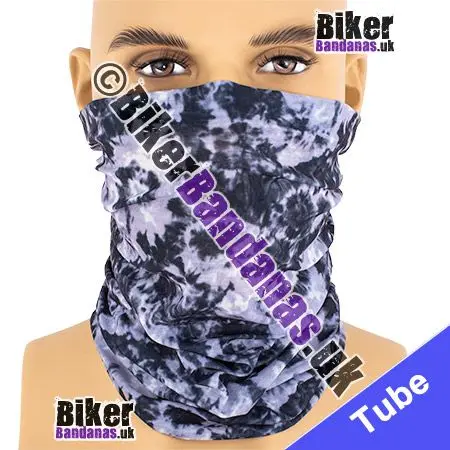 Black and Lilac Mottled Neck Tube Bandana / Multifunctional Headwear / Neck Warmer