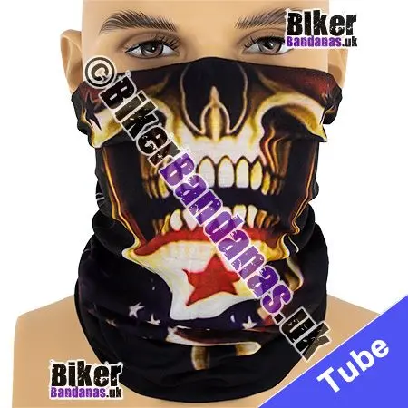 USA American Skull Jaw Face Neck Tube Bandana / Multifunctional Headwear / Neck Warmer