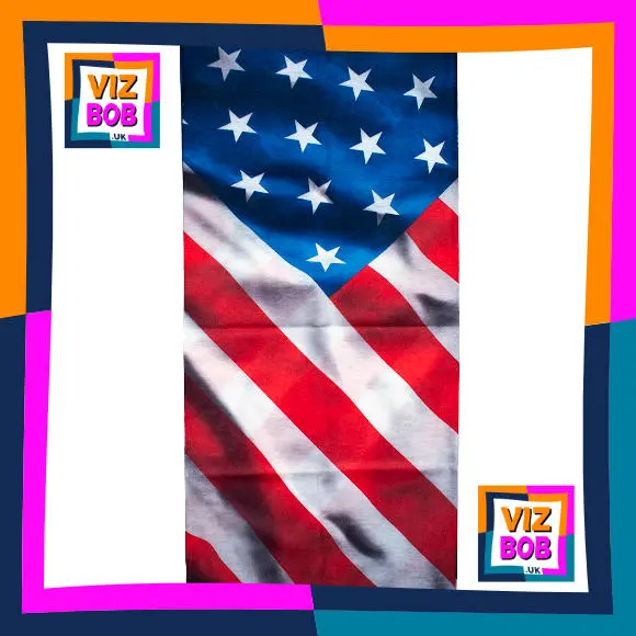 Fabric view of Diagonal American Stars and Stripes Flag Neck Tube Bandana / Multifunctional Headwear