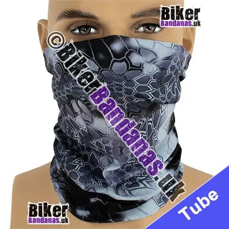 BUDGET Grey Distorted Honeycomb Neck Tube / Multifunctional Headwear / Neck Warmer