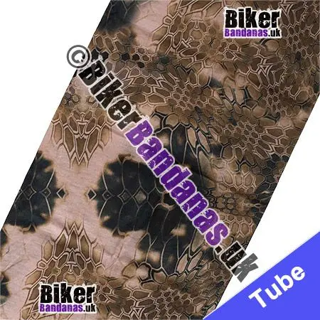 Fabric view of BUDGET Brown Distorted Honeycomb Neck Tube Neck Tube Bandana / Multifunctional Headwear / Neck Warmer