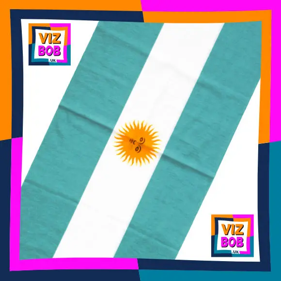 Fabric view of Flag of Argentina Neck Tube Neck Tube Bandana / Multifunctional Headwear / Neck Warmer
