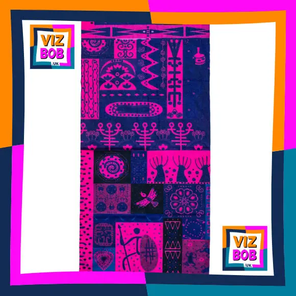 Fabric view of BUDGET Navy and Pink Aztec Montage Neck Tube Bandana / Multifunctional Headwear / Neck Warmer