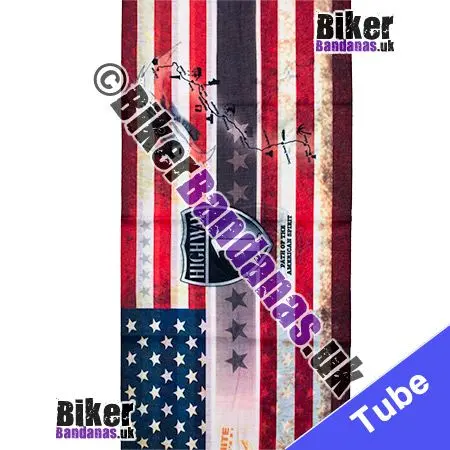 Side view of Stars and Stripes Flag Highway 1 Neck Tube Bandana / Multifunctional Headwear