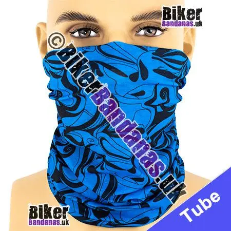 Blue Byzantine Neck Tube Bandana / Multifunctional Headwear / Neck Warmer