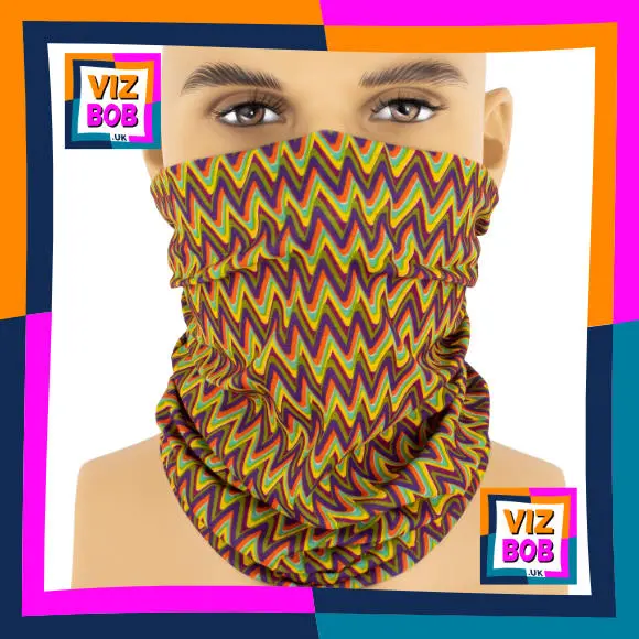Multicolour Chevron Stripes Neck Tube Bandana / Multifunctional Headwear / Neck Warmer