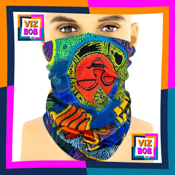 Day and Night Picasso Style Neck Tube Bandana / Multifunctional Headwear / Neck Warmer