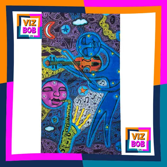 Fabric view of Soul Music Picasso Style Neck Tube / Multifunctional Headwear / Neck Warmer