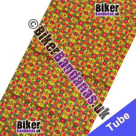 Fabric view of Colourful Mini Kaleidoscope Neck Tube / Multifunctional Headwear / Neck Warmer