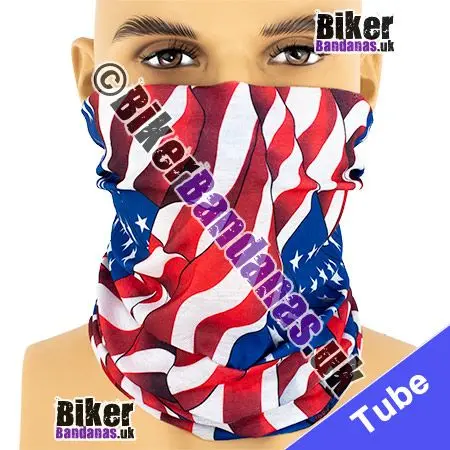 Stars and Stripes Flags Galore Neck Tube Bandana / Multifunctional Headwear / Neck Warmer