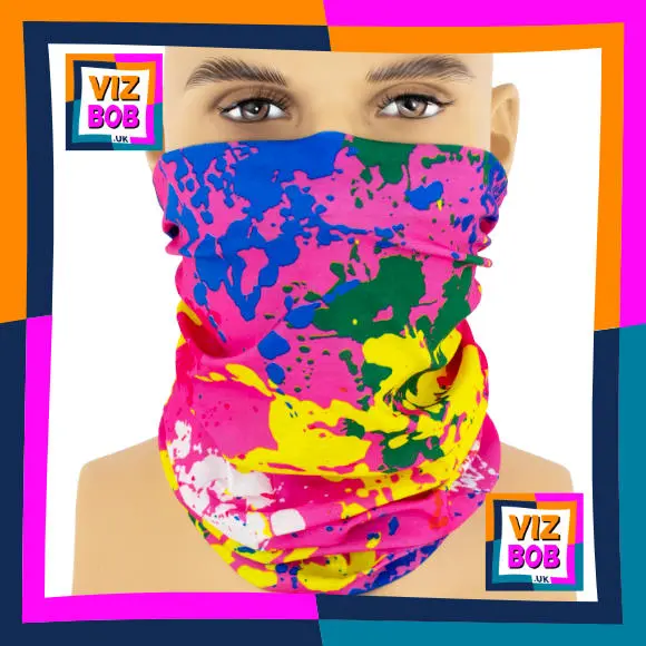 Pink Paint Splatter Neck Tube Bandana / Multifunctional Headwear / Neck Warmer