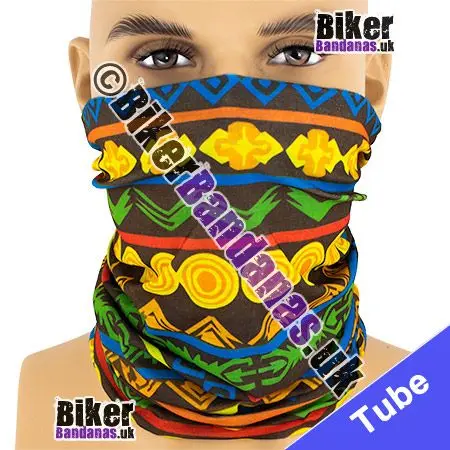 Horizontal Aztec Stripes Neck Tube Bandana / Multifunctional Headwear / Neck Warmer