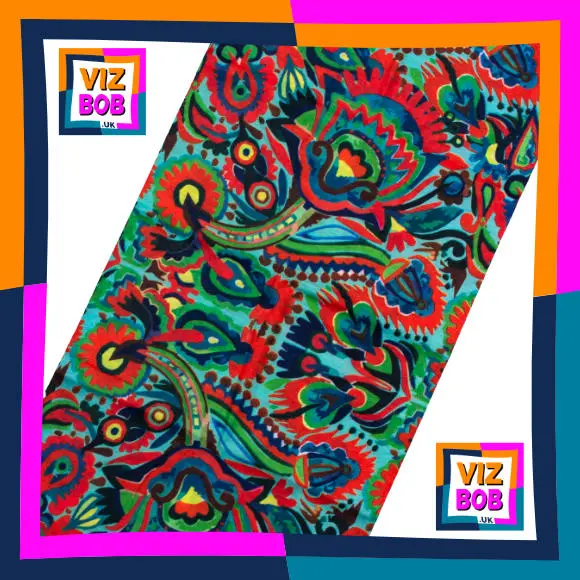 Fabric view of Primary Floral Flowers Neck Tube / Multifunctional Headwear / Neck Warmer