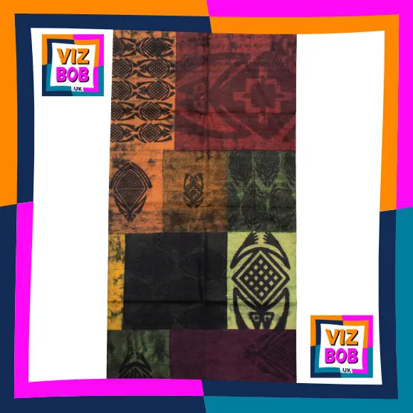 Fabric view of Tribal Patchwork Montage Neck Tube / Multifunctional Headwear / Neck Warmer