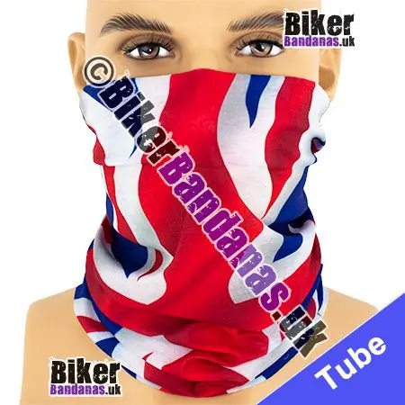 Rippling British Union Jack Flag Neck Tube Bandana / Multifunctional Headwear / Neck Warmer