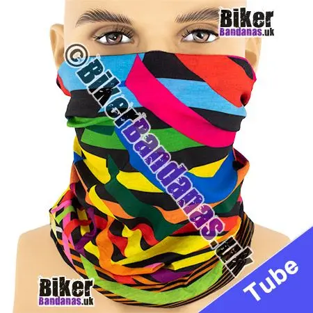 Colourful Rib Stripes Neck Tube Bandana / Multifunctional Headwear / Neck Warmer