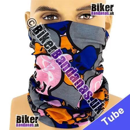 Assorted Colourful Skulls Neck Tube Bandana / Multifunctional Headwear / Neck Warmer