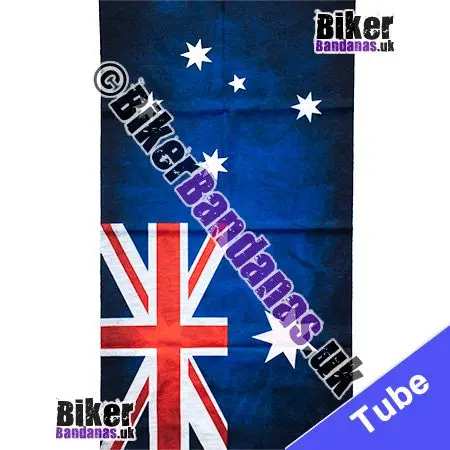 Fabric view of Shadowed Australian Flag Neck Tube Bandana / Multifunctional Headwear / Neck Warmer