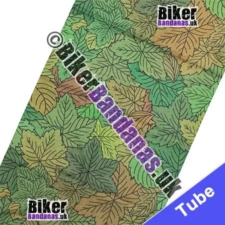Fabric view of Green Leafy Leaves Foliage Neck Tube Bandana / Multifunctional Headwear / Neck Warmer