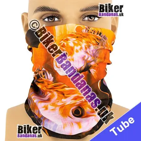 Two Goldfish Swimming Neck Tube Bandana / Multifunctional Headwear / Neck Warmer