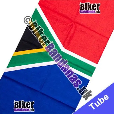 Fabric view of South Africa Flag Neck Tube Bandana / Multifunctional Headwear / Neck Warmer