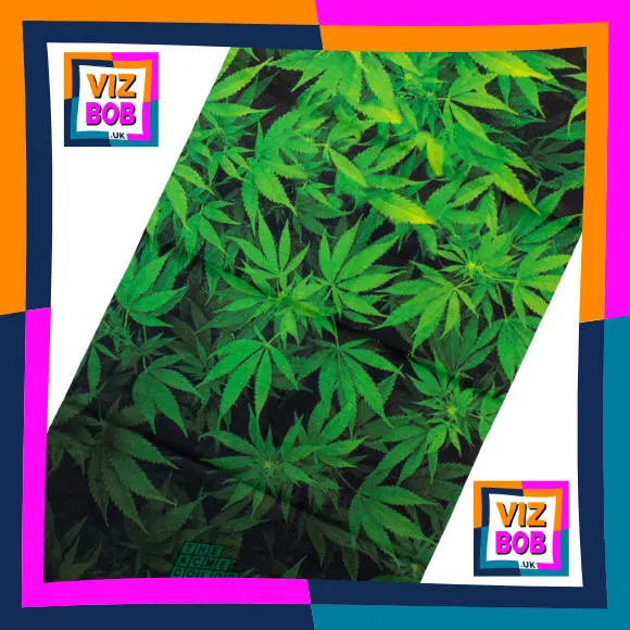 Fabric view of Green Cannabis Marijuana Hash Plant Neck Tube Bandana / Multifunctional Headwear / Neck Warmer