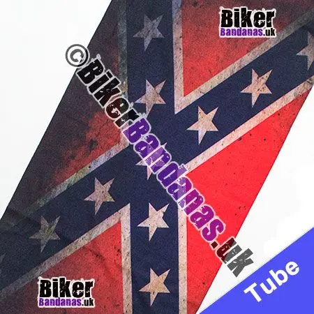 Fabric view of Weathered Confederate Flag Neck Tube Bandana / Multifunctional Headwear / Neck Warmer