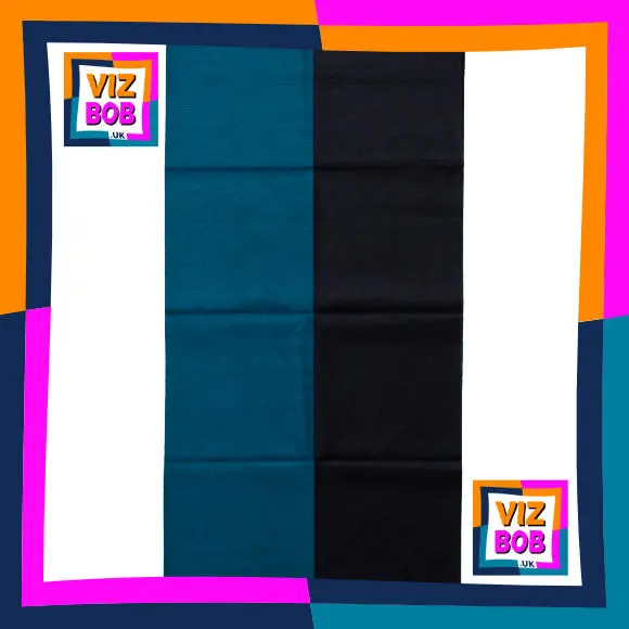 Fabric view of Plain Vertical Split Petrol Blue and Black Neck Tube Bandana / Multifunctional Headwear / Neck Warmer