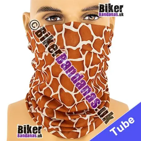 Spotted Giraffe Fur Print Neck Tube Bandana / Multifunctional Headwear / Neck Warmer