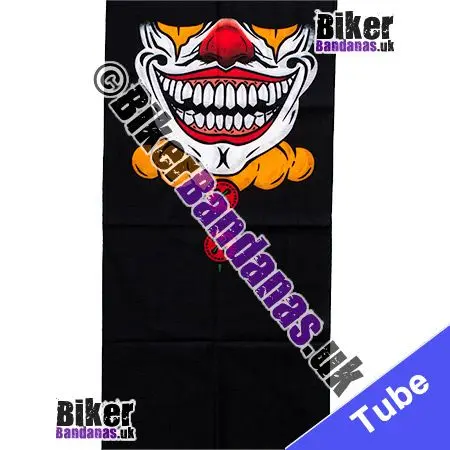 Fabric view of Laughing Clowns Face Jaw Neck Tube Neck Tube Bandana / Multifunctional Headwear / Neck Warmer