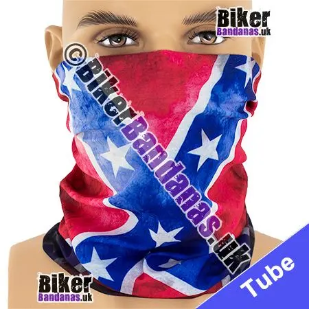 Faded Confederate Rebel Dixie Flag Neck Tube Bandana / Multifunctional Headwear / Neck Warmer