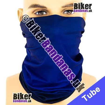 BUDGET Plain Royal Blue Shadowed Neck Tube Bandana / Multifunctional Headwear / Neck Warmer