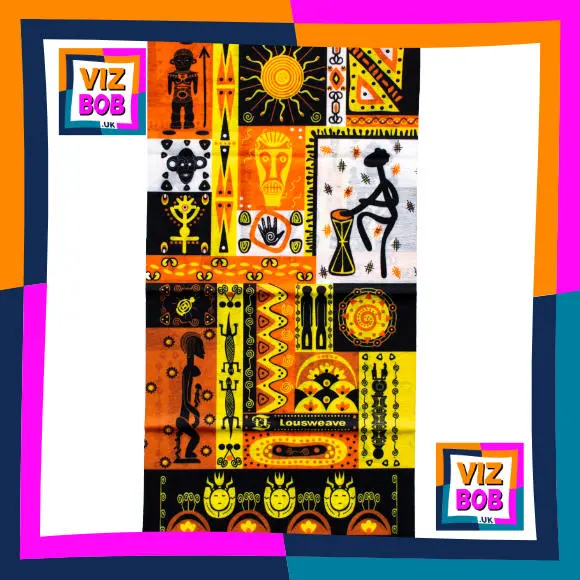 Fabric view of African Montage Neck Tube Bandana / Multifunctional Headwear / Neck Warmer