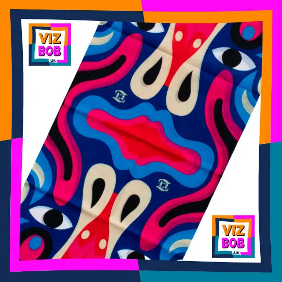 Fabric view of Camouflage Pixelated Grey Beige Neck Tube Bandana / Multifunctional Headwear / Neck Warmer