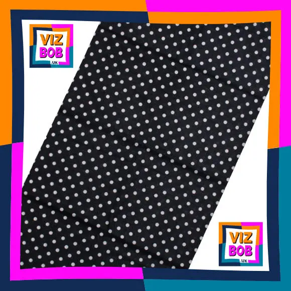 Fabric view of Black and White Polka Dot Neck Tube Bandana / Multifunctional Headwear / Neck Warmer
