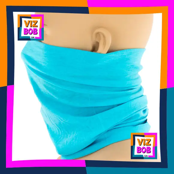 Side view of Plain Pale Turquoise Neck Tube Bandana / Multifunctional Headwear / Neck Warmer