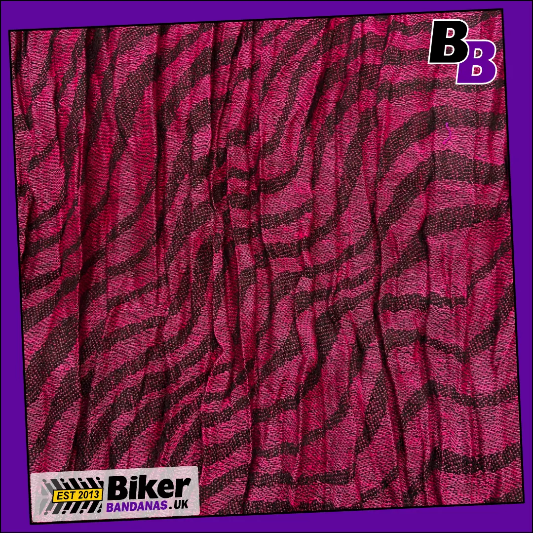 Fabric photo of Rose Pink with Black Zebra Stripes Medium Weight Woven Long Scarf