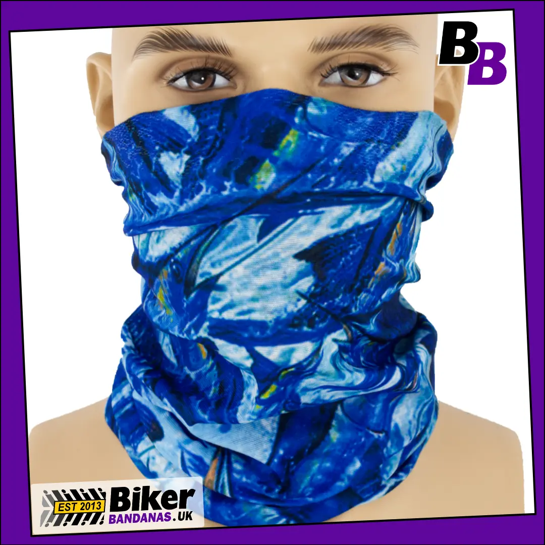 Blue Marlin Fish Neck Tube Bandana / Face Mask / Neck Gaiter