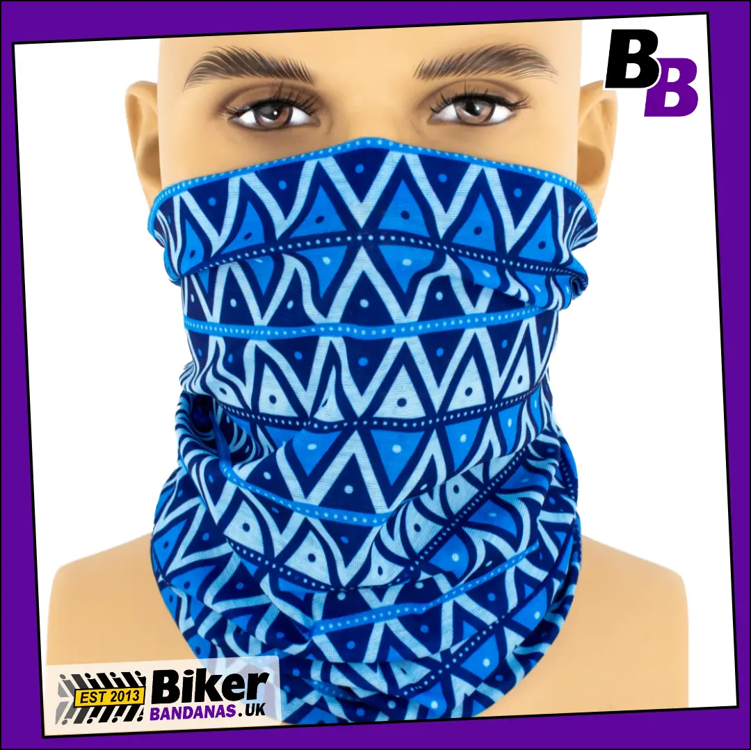 Blue Aztec Stripes Neck Tube Bandana / Multifunctional Headwear