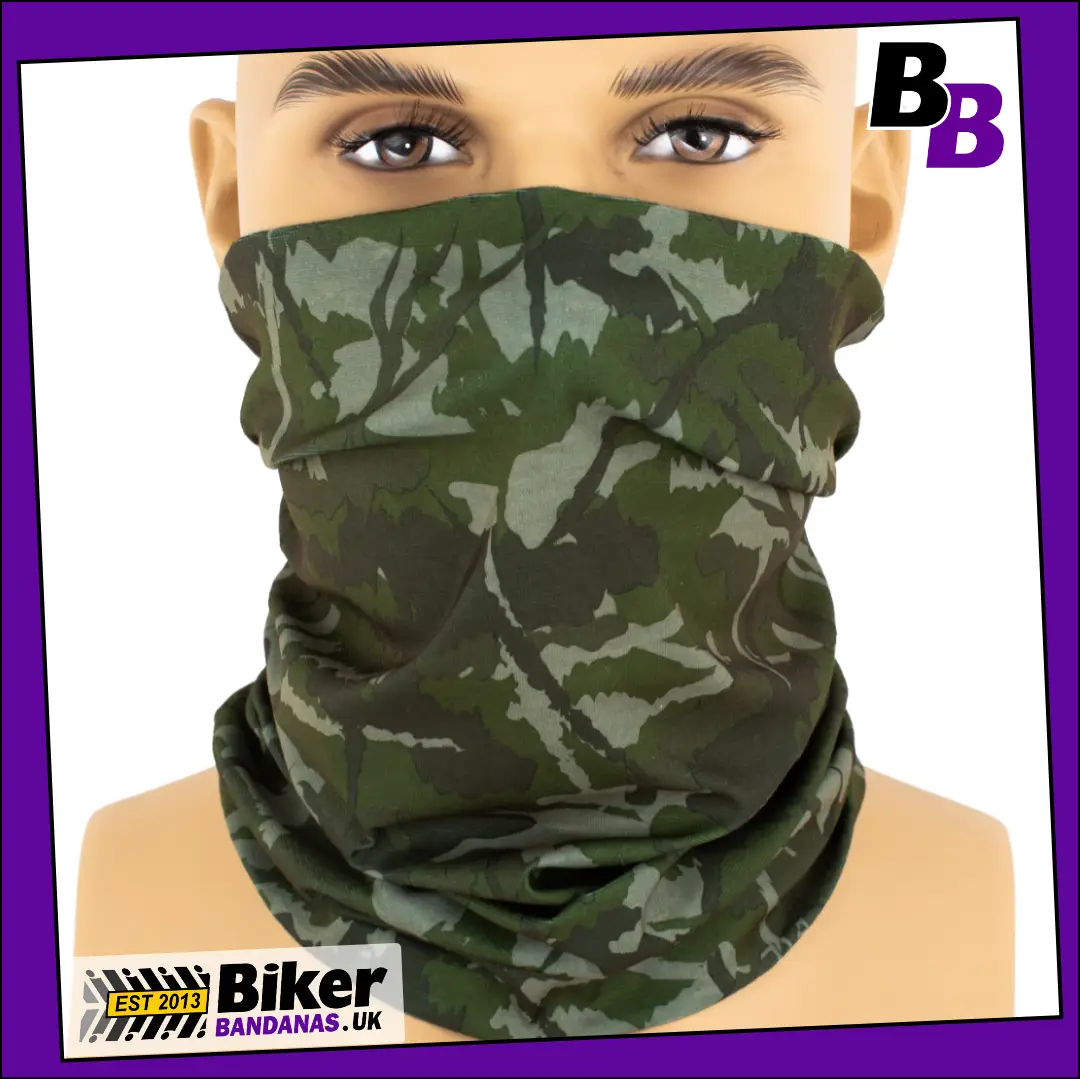 Khaki Camouflage Neck Tube Bandana / Face Mask / Neck Gaiter