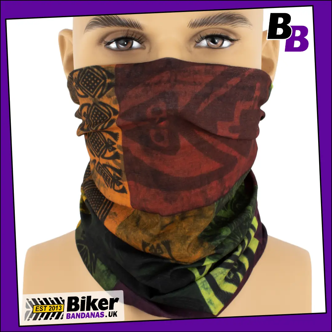 Tribal Patchwork Montage Neck Tube / Multifunctional Headwear / Neck Warmer